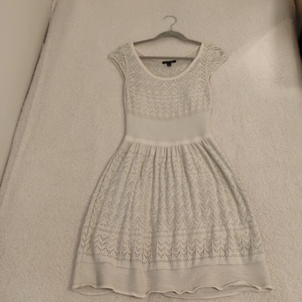 American Eagle Outfitters  Baby Doll Sparkly Snowflake Knit Sweater Dress Size M